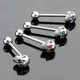 1pc CZ Gem Punk Skull Tongue Ring Barbell Piercing Body Jewelry 316L Stainless Steel Jewelries