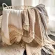 Baby Born Blanket Cotton Muslin Swaddle Blankets Baby Tassel Receiving Blanket New Born Swaddle Wrap