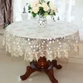 New Lace Tablecloth Pastoral round tablecloth Dining table cloths Home Embroidery table cover rose