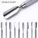 Double-ended Stainless Steel Cuticle Pusher Dead Skin Push Remover For Pedicure Manicures Set Nail