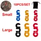 5/10PCS Outdoor Tent Wind Cord Rope Buckles S Type Adjusters Aluminum Alloy Rope Tensioner Fastener