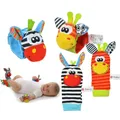 0~24 Months Baby Socks Rattle Toys Handbells Animal Wrist Strap Educational Cute Cartoon Kids Infant