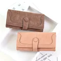 Many Departments Faux Suede Long Wallet Women Matte Leather Lady Purse High Quality Female Wallets
