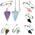 Healing Pendulum for Divination Blue Quartz Pendulums Biolocation Natural Gem Stone Reiki Crystals