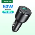 NEW in UGREEN 63W Car Charger PD QC 3.0 PPS 45W USB Type C Fast Charging for iPhone 14 13 Samsung
