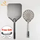 12" Hard Anodized Perforated Pizza Peel Rectangle Pizza Turning Shovel Set Aluminum Pizza Peel