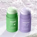 1Pcs Cleansing Green Stick Green Tea Mask Purifying Clay Stick Mask Oil Control Anti-Acne Eggplant