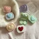 Women Colored Contact Lens Box Candy Color Square Love Portable Mirror Contact Lens Box Travel Easy