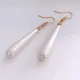 White Teardrop Simulation Pearl Earrings Dangle For Women Baroque Palace Style Jewelry Long