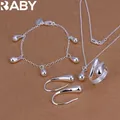 925 Sterling Silver Wedding Women High-Quality Classic Drop Bracelets Earrings Necklace Rings