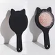 New Kawai Cat Pattern Hair Comb Black Pink Cute Cartoon Air Cushion Massage Comb Hard Hair Brush
