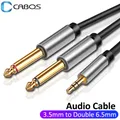 Jack 3.5mm to Double 6.5mm Aux TRS Cable Dual 6.35mm Aux Cord For iPod Speaker Male Mono 6.5 Jack to