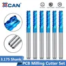 PCB Milling Cutter 10pcs 3.175 Shank 0.4-3.175mm Nano Blue Coated CNC End Mills Carbide Milling