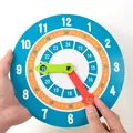 Kids Montessori Wooden Clock Toys Time Learning Teaching Aids Educational Toys For Children Primary