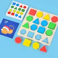 Montessori Materials Educational Toys For Children Shape Colors Matching Memory Chess Board Games