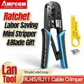 AMPCOM rj45 crimper RJ11 RJ45 Crimping Tool Ethernet Network LAN Cable Crimper Cutter Stripper Plier