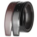 3.4cm Wide Double-sided Cow Reversible Leather Pin Buckle Belt Without Buckle For Men Personality