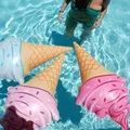 Summer Outdoor Creative Floats Cute Giant Inflatable Ice Cream Swim Ring Lounger Pool Party Swimming