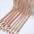 Necklace for Women 585 Rose Gold color Curb Snail Link Chain Gold Color Necklace Men's Woman Jewelry