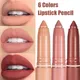 6 Colors Velvet Matte Lips Liner Pencil Nude Dark Red Sexy Lipstick Waterproof Long Lasting Color