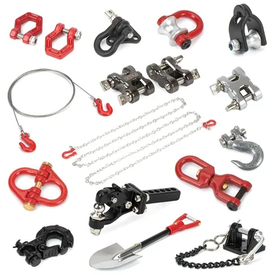 1/10 Scale Metal Tow Hook D-ring Winch Anchor Shackle Chain Recovery Tool for RC Crawler Car Axial SCX10 III TRX4 TRX6