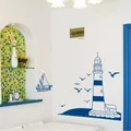 Mediterranean Lighthouse Wall Sticker For Living Room Study Photo Background Home Decoration Mural