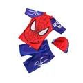 Boy Two Pieces Suit Swimwear 2-9 Year Children Short Sleeve Swimsuit Kid Cool Cartoon Beachwear Baby