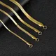 2-5mm Width Stainless Steel Flat Chain Necklace Hot Fashion Herringbone Gold Color Snake Chain for