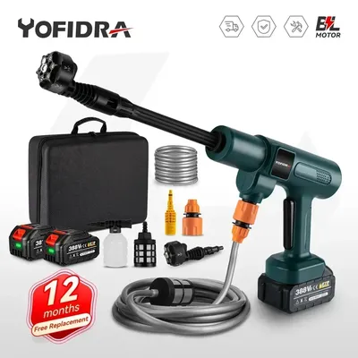 Yofidra 200Bar Brushless High Pressure Washer Gun Cordless Rechargeable Household Garden Power Tools For Makita 18v Battery Pin