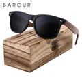 BARCUR Black Walnut Sunglasses Wood Polarized Sunglasses Men Glasses Men UV400 Protection Eyewear