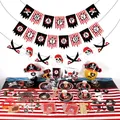 Pirate Theme Disposable Tableware Happy 1st Birthday Party Decorations Kids Napkins Paper Plates