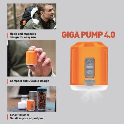 GIGA Pump 4.0 Mini Air Pump For Mattress Outdoor Camping Portable Electric Inflator for Hiking/Air Bed Swimming Ring Vacuum Pump