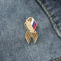 St. George Ribbon Badge with Russian Flag Ribbon Of Saint George Victory Day Pin Brooches for Men