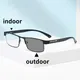 Photochromic Glasses 2023 Men's Reading Glasses Anti-blue Light Sun Glasses Metal Frame HD Reading