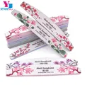 2/5/10 Pcs Flower Printed Professional Nail File Multi Grit Half Moon Lime A Ongle Gel Nail Polish