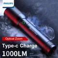 Philips Optical Zoom Flashlight Portable Flashlight With 4 Lighting Modes USB C Rechargeable For