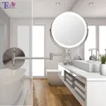 8 Inch Wall Mounted Bathroom Mirror Adjustable LED Makeup Mirror 10X Magnifying Touch Vanity