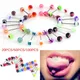 20/50/100pcs/Lot Mixed Colors Fashion Tongue Tounge Rings Bars Barbell Tongue Piercing Body Jewelry