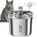 Stainless Steel Cat Fountain With Water Mark Automatic Cats Water Dispenser Sensor Filter Pet Cat