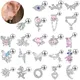 ZS 18G 1PC Cute Heart Studs Earring Pink Crystal Ear Stud Stainless Steel Helix Earring Girl Sliver