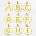 OCESRIO Gold Color Letter Pendants for a Necklace Copper Gold Plated Zircon Initial Alphabet