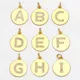 OCESRIO Gold Color Letter Pendants for a Necklace Copper Gold Plated Zircon Initial Alphabet