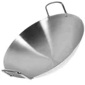 Wok Pan Steel Stainless Frying Pot Fry Stir Iron Carbon Bottom Chinese Cooking Non Cast Flat Stick