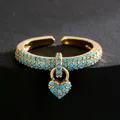 NEWBUY Fashion Colourful Cubic Zirconia Pave Setting Wedding Jewelry 2023 Trendy Gold Color Heart