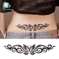Hot Sale 2020 Butterfly Flower Girls Temporary Tattoo Black Design Waist Body Fake Tattoo Sticker