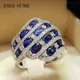 JoiasHome 925 sterling silver ring creative inlaid sapphire conch shape engagement diamond ring