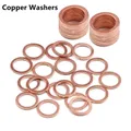 10/50PCS Solid Copper Washer Gasket Flat Ring Seal Sump Plug Oil Seal Fittings Washers Fastener