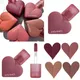 Heart-shaped Lip Glaze Nude Brown Red Lip Gloss Tea Rose Matte Face Blush Pigment Lasting Velvet