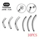 10PCS G23 Titanium 14G 16G Eyebrow Barbell Rod Internal Thread Plug Septum Ear Lips Body Jewelry