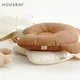 Child Pillow Newborn Sleep Support Concave Nursing Pillow Cute Bear Ear Design White Grid Newborn